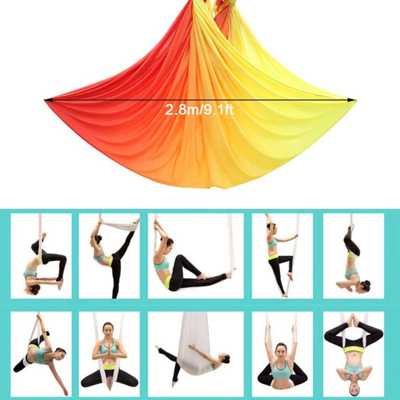 FOSER Aerial Silks, 5M Ã— 2.8M Yoga Swing Aerial Yoga Hammock with Daisy Chains (Black) - Image 3